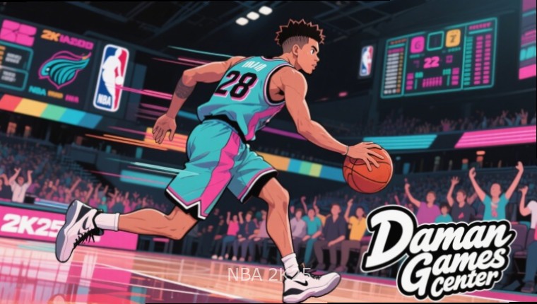 Daman Games - Indian Gaming Platform Daman Games logo with recommended Indian games including NBA 2K25 with NBA 2K25 watermark